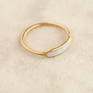 Dainty Mother of Pearl - Slim Stacker Ring