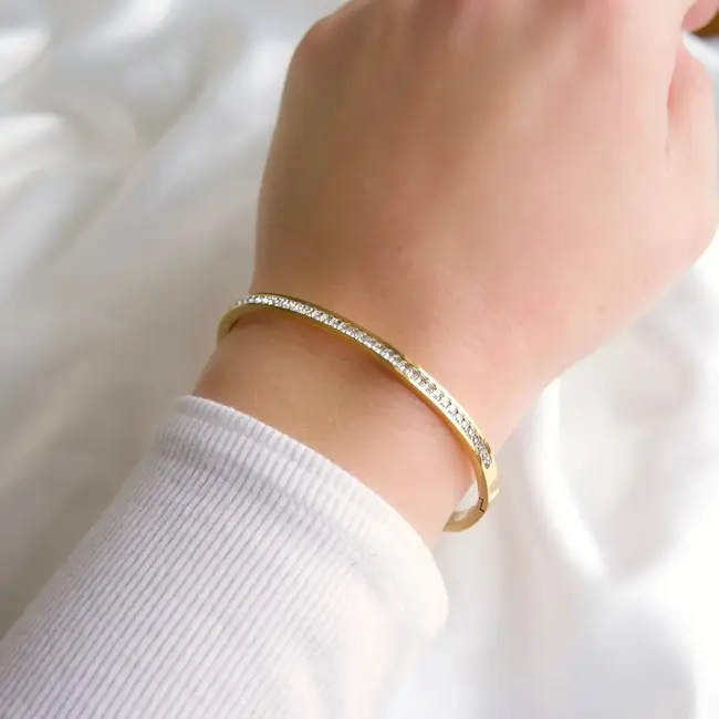 Gold Pave Bangle - Waterproof