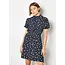 Apricot Floating Ditsy Ruffle Smock Dress in Navy