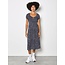Apricot Milkmaid Spotted Dress in Navy