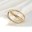 Gold Pearl Criss Cross Ring - Waterproof
