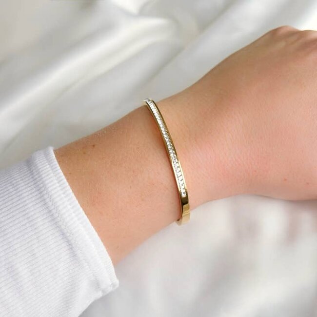 Gold Pave Bangle - Waterproof