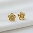 Floral & Cubic Zirconia Stud Earrings