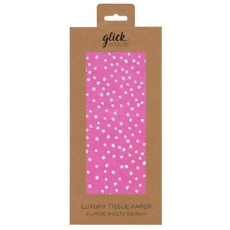 Tissue - Foil Flecks Hot Pink - 2 sheets