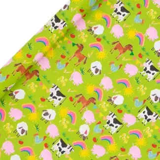 2M Roll Wrap Paper Salad Farmyard