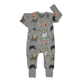 Sloths, Gray Baby Pajamas