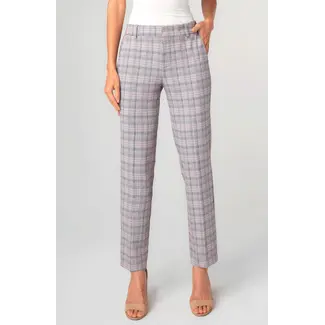 Liverpool Los Angeles Kelsey Trouser- Grey/Blush Plaid