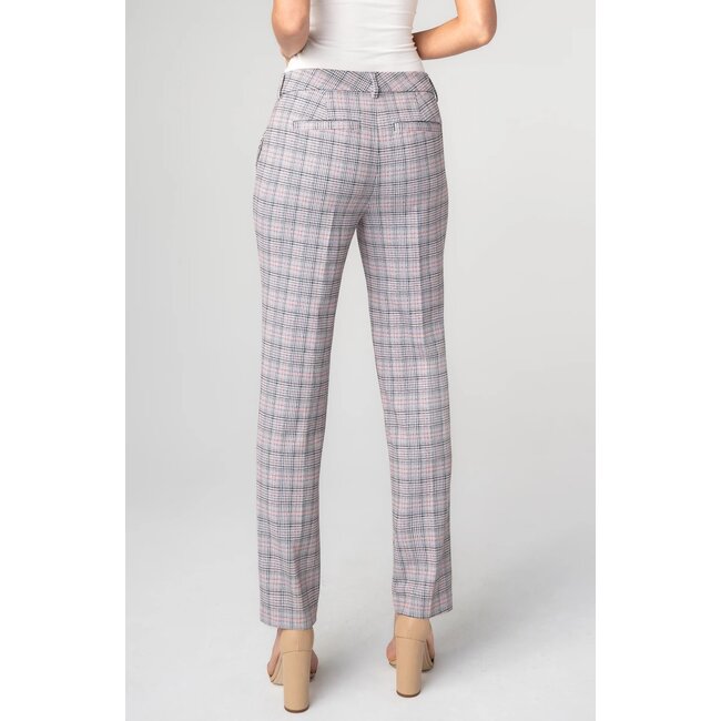 Liverpool Los Angeles Kelsey Trouser- Grey/Blush Plaid