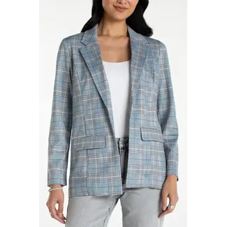 Liverpool Los Angeles Boyfriend Blazer In Shadow Blue