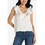 Liverpool Los Angeles Ruffle Front Sleeveless Woven Top In French Vanilla