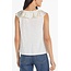 Liverpool Los Angeles Ruffle Front Sleeveless Woven Top In French Vanilla