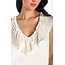 Liverpool Los Angeles Ruffle Front Sleeveless Woven Top In French Vanilla
