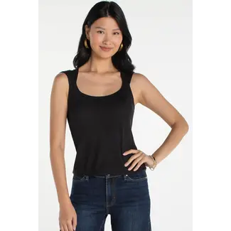 Liverpool Los Angeles Sleeveless Built In Bra Knit Top In Black