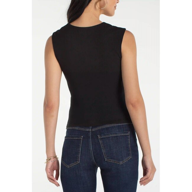 Liverpool Los Angeles Sleeveless Built In Bra Knit Top In Black
