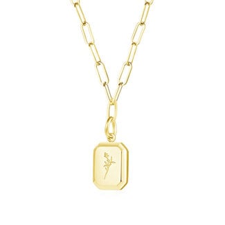Cameron Rose Waterproof Jewellery Flower Pendant Necklace - Gold Waterproof