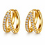 Waterproof Gold Double Cubic Zirconia Hoops