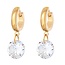 Waterproof Gold Hoops with Cubic Zirconia Drop