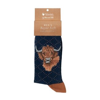 Wrendale Men Socks - 'HIGHLAND HEATHERS' Highland Cow