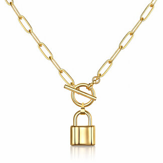 Cameron Rose Waterproof Jewellery Waterproof Gold Lock Pendant Necklace
