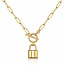 Cameron Rose Waterproof Jewellery Waterproof Gold Lock Pendant Necklace