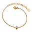 Waterproof Gold Solitaire Cubic Zirconia Bracelet