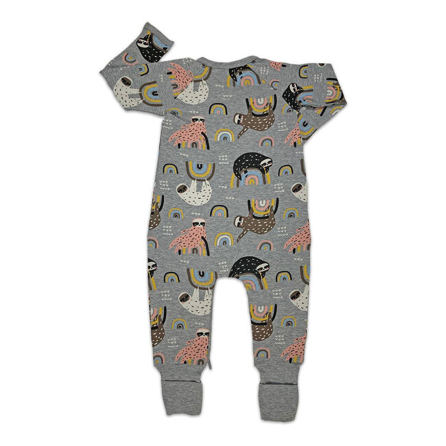 Sloths, Gray Baby Pajamas