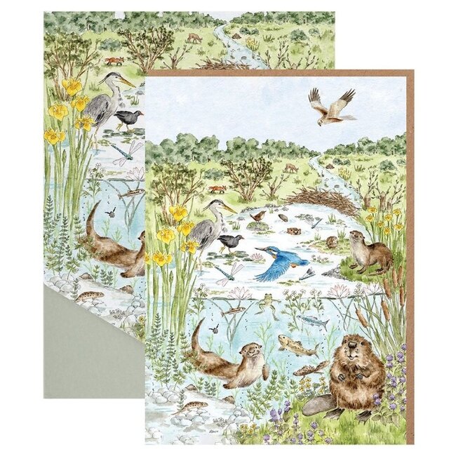 Wrendale 'THE RIVERBANK' Nature Notecard Pack