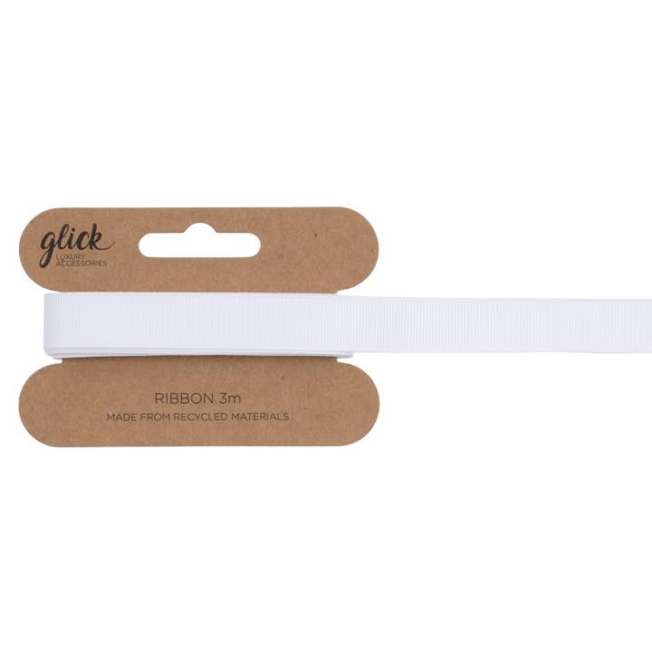 Ribbon Gros Grain (3M) White - Cameron Rose