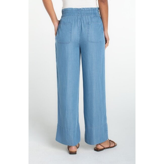 Liverpool Los Angeles Paperbag High Rise Wide Leg Pants In Sunlight Blue