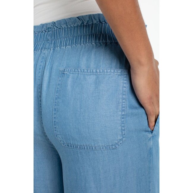 Liverpool Los Angeles Paperbag High Rise Wide Leg Pants In Sunlight Blue