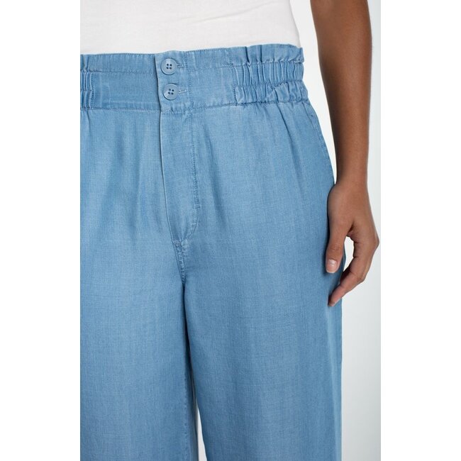 Liverpool Los Angeles Paperbag High Rise Wide Leg Pants In Sunlight Blue