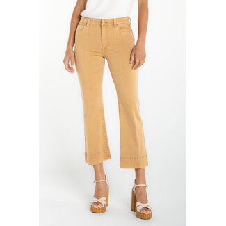 Liverpool Los Angeles Hannah Crop Flare Hugger In Straw