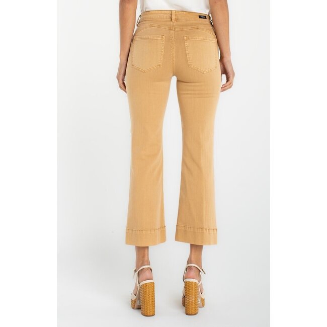 Liverpool Los Angeles Hannah Crop Flare Hugger In Straw