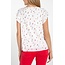 Liverpool Los Angeles Flutter Sleeve Boat Top - White with Red Floral