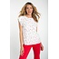 Liverpool Los Angeles Flutter Sleeve Boat Top - White with Red Floral