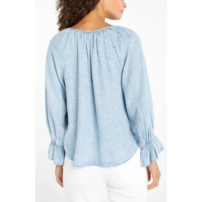 Liverpool Los Angeles Shirred Woven Top In Rose Ice