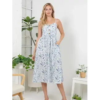 Bird Garden Print Cami Dress