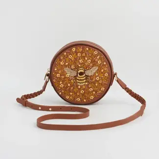 Fable England Bumble Bee Tan Circle Purse