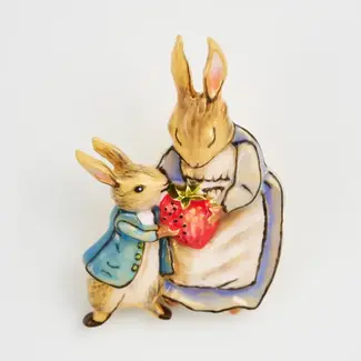 Fable England Brooch - Peter Rabbit with Mrs Rabbit