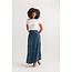 Papillon Tiered Embroidered Convertible Maxi Skirt In Indigo