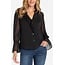 Liverpool Los Angeles Long Sleeve Ruffle Front Woven Shirt In Black