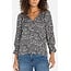 Liverpool Los Angeles Button Front Woven Top In Black Cream/Hearts