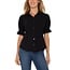 Liverpool Los Angeles Elbow Puff Sleeve Snap Front Knit Shirt In Black