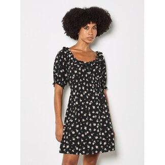 Apricot Floral Milkmaid Frill Mini Dress (more colours)