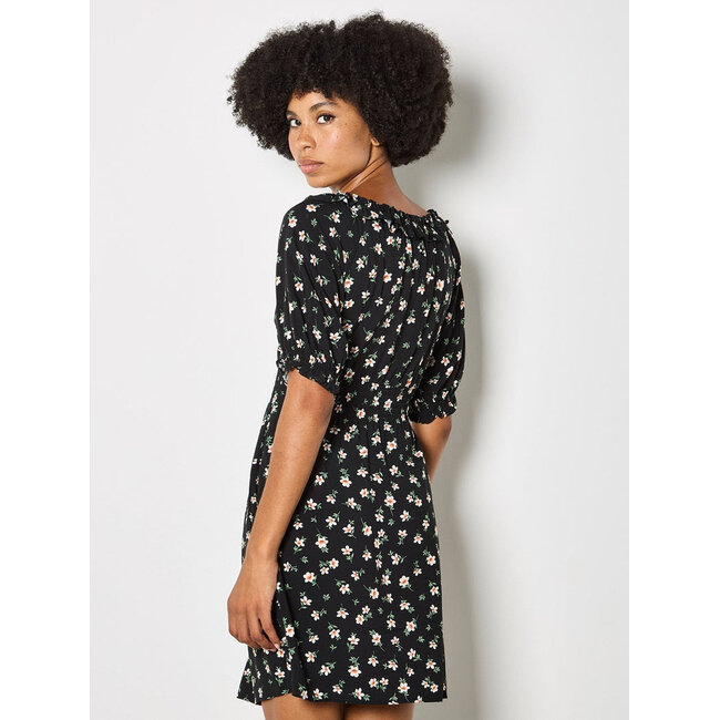 Apricot Floral Milkmaid Frill Mini Dress (more colours)