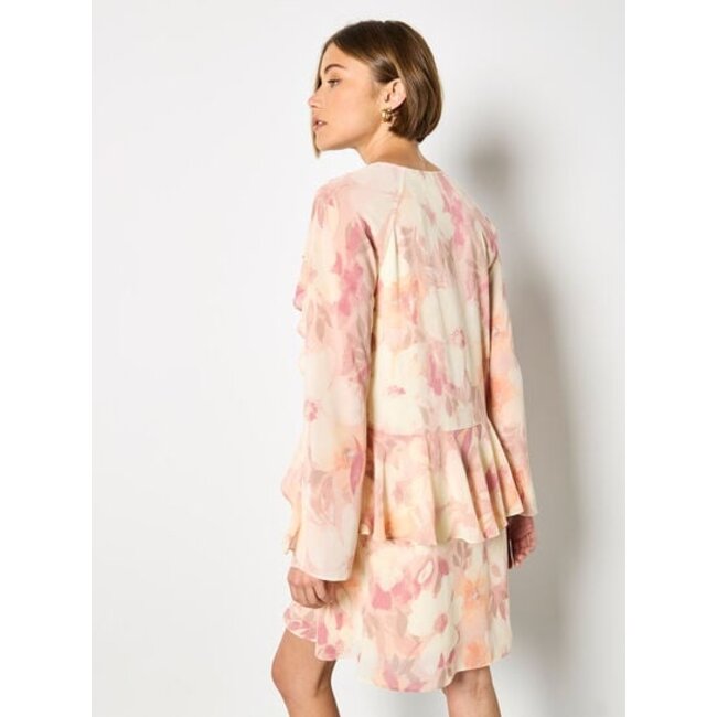 Apricot Ruffle Baby Doll Dress in Pink