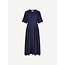 Apricot Pleated Waist Shirt Dress in Navy