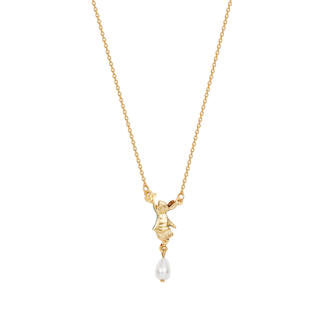 Fable England Necklace - Peter Rabbit and Butterfly Pearl Drop