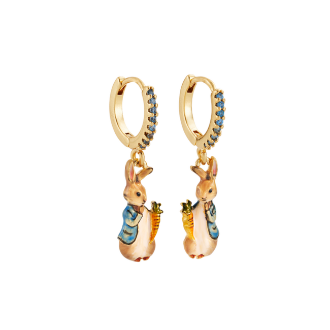 Fable England Earrings - Peter Rabbit Carrot Charm Huggie