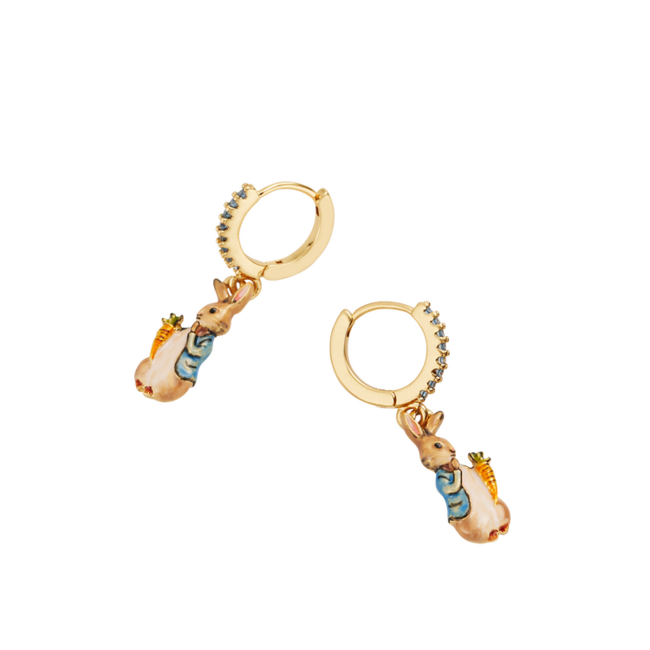 Fable England Earrings - Peter Rabbit Carrot Charm Huggie